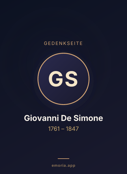 Gedenkportrait von Giovanni De Simone