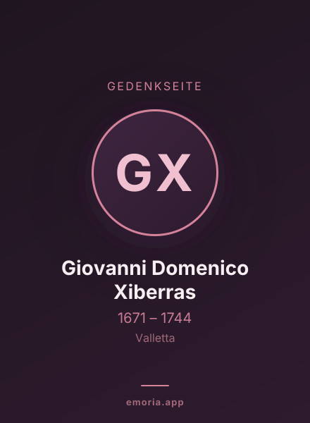 Gedenkportrait von Giovanni Domenico Xiberras