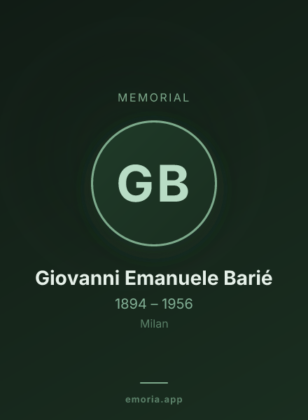 Memorial portrait of Giovanni Emanuele Barié