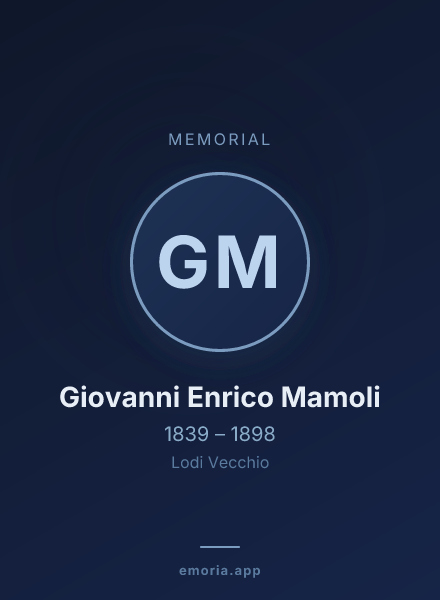 Memorial portrait of Giovanni Enrico Mamoli