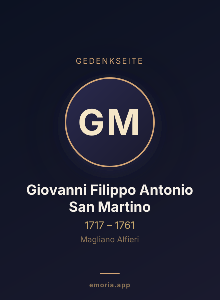 Gedenkportrait von Giovanni Filippo Antonio San Martino