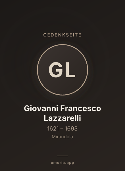 Gedenkportrait von Giovanni Francesco Lazzarelli