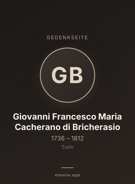 Gedenkportrait von Giovanni Francesco Maria Cacherano di Bricherasio