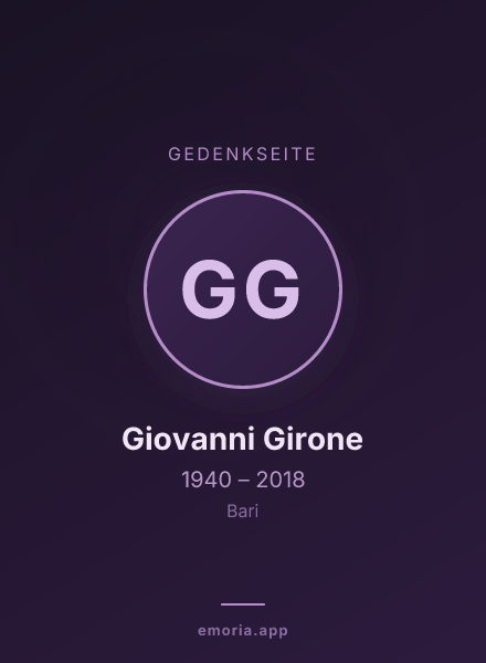 Gedenkportrait von Giovanni Girone