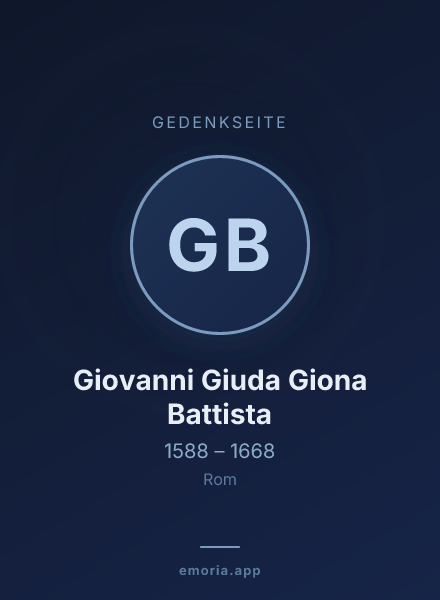 Gedenkportrait von Giovanni Giuda Giona Battista