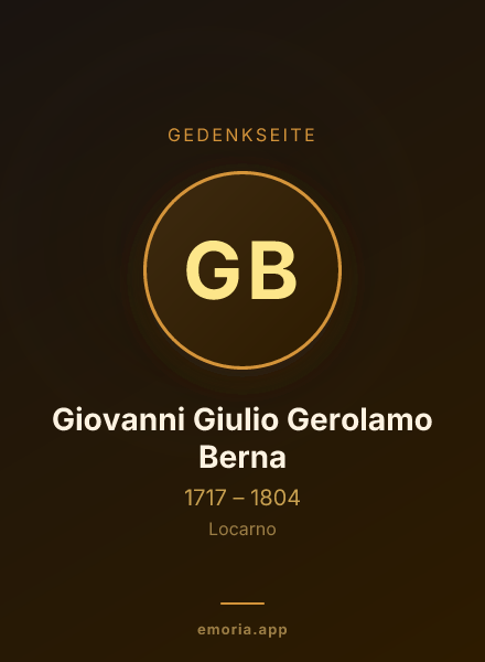 Gedenkportrait von Giovanni Giulio Gerolamo Berna