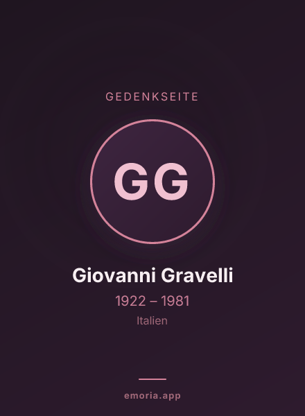 Gedenkportrait von Giovanni Gravelli