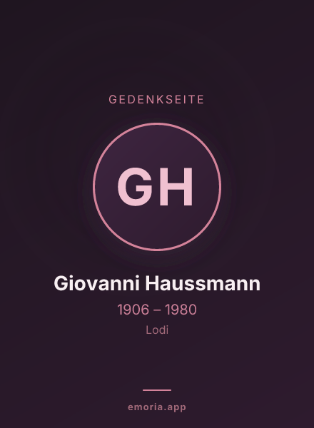 Gedenkportrait von Giovanni Haussmann