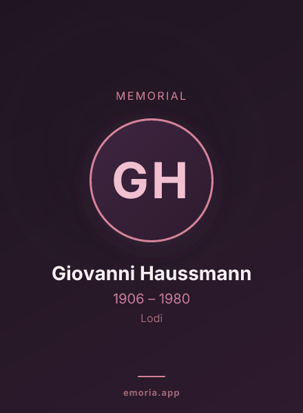 Memorial portrait of Giovanni Haussmann