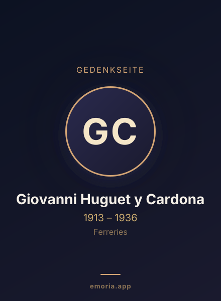 Gedenkportrait von Giovanni Huguet y Cardona