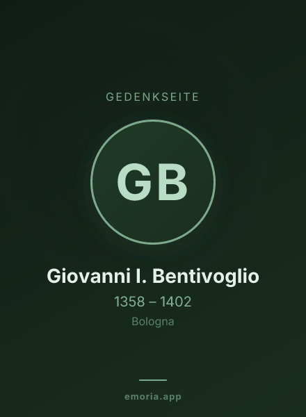 Gedenkportrait von Giovanni I. Bentivoglio