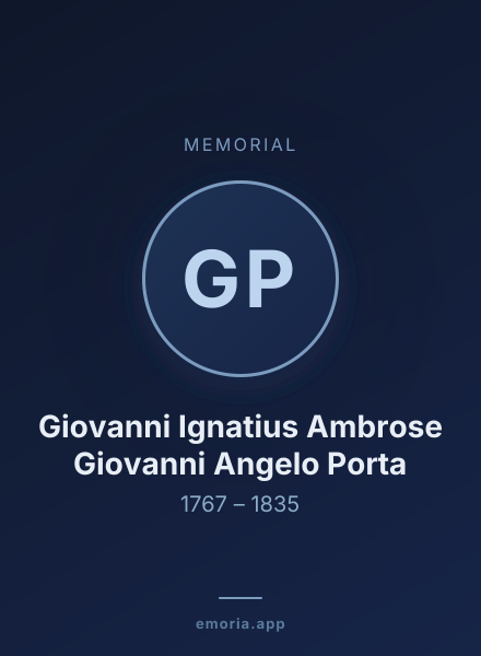 Memorial portrait of Giovanni Ignatius Ambrose Giovanni Angelo Porta