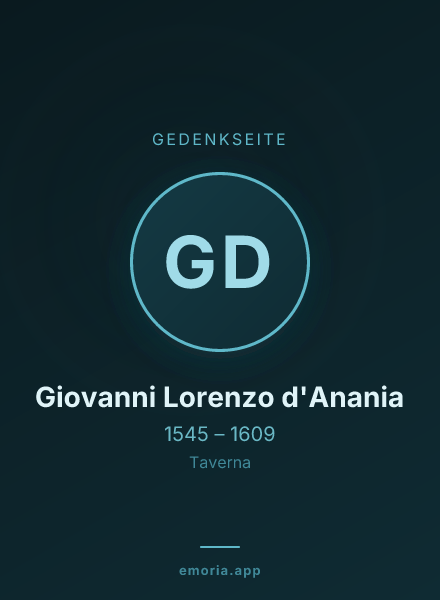 Gedenkportrait von Giovanni Lorenzo d'Anania