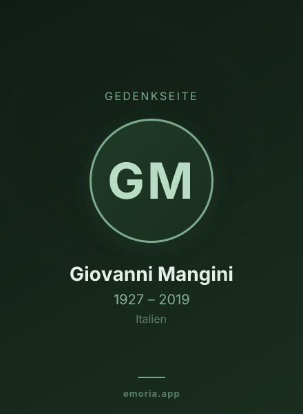 Gedenkportrait von Giovanni Mangini
