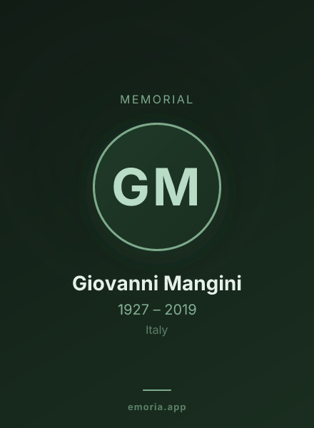 Memorial portrait of Giovanni Mangini
