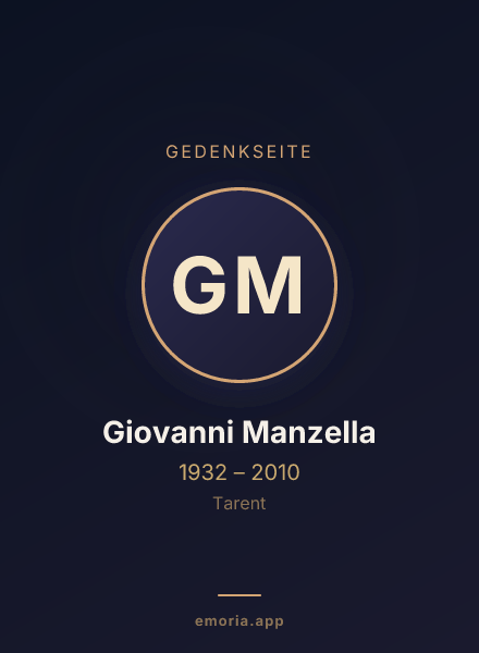 Gedenkportrait von Giovanni Manzella