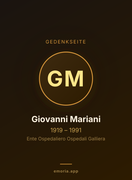 Gedenkportrait von Giovanni Mariani