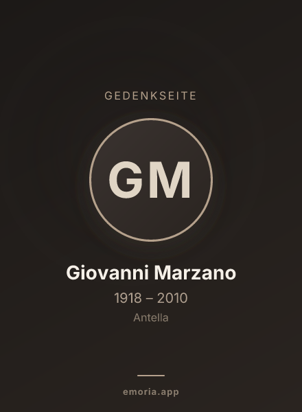 Gedenkportrait von Giovanni Marzano