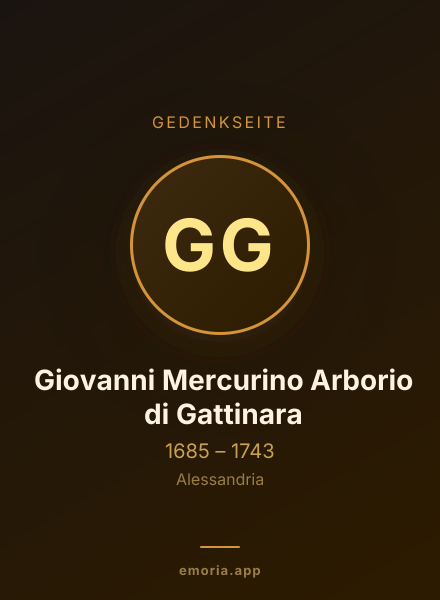 Gedenkportrait von Giovanni Mercurino Arborio di Gattinara