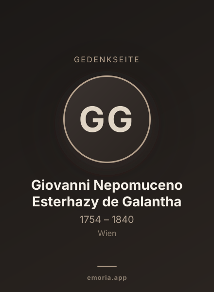 Gedenkportrait von Giovanni Nepomuceno Esterhazy de Galantha
