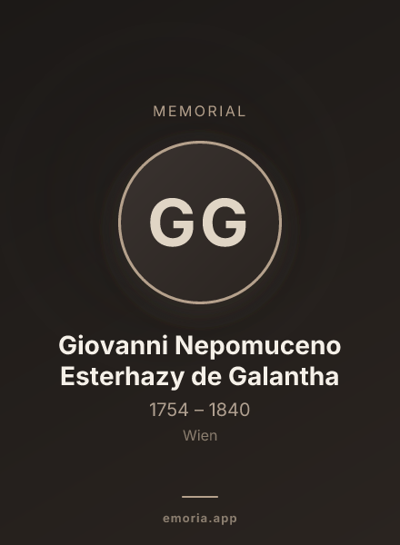 Memorial portrait of Giovanni Nepomuceno Esterhazy de Galantha