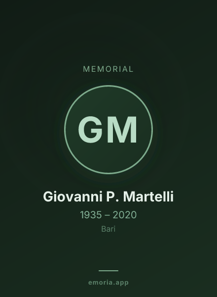 Memorial portrait of Giovanni P. Martelli