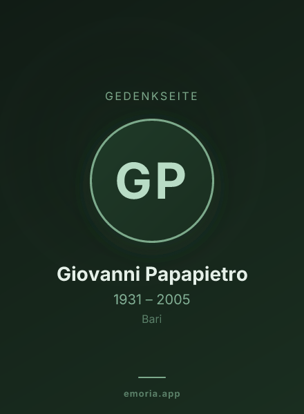Gedenkportrait von Giovanni Papapietro