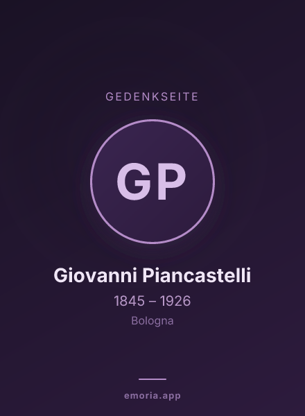 Gedenkportrait von Giovanni Piancastelli