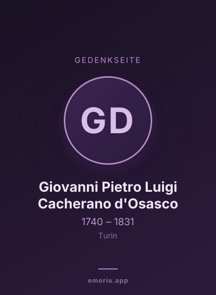 Gedenkportrait von Giovanni Pietro Luigi Cacherano d'Osasco