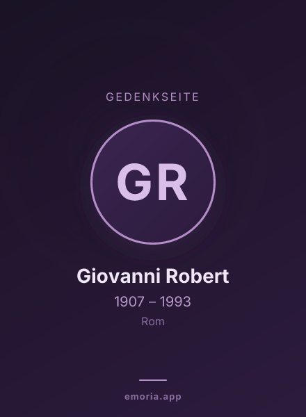 Gedenkportrait von Giovanni Robert