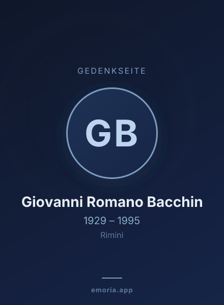 Gedenkportrait von Giovanni Romano Bacchin