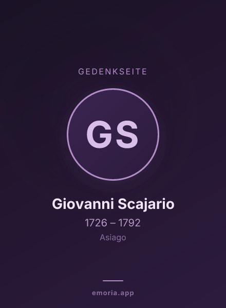 Gedenkportrait von Giovanni Scajario