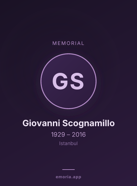 Memorial portrait of Giovanni Scognamillo