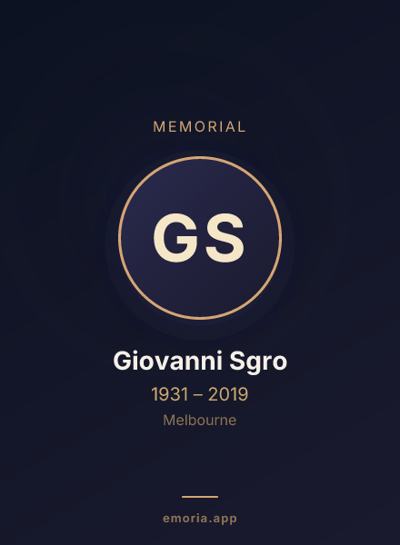 Memorial portrait of Giovanni Sgro