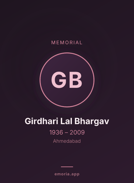 Memorial portrait of Girdhari Lal Bhargav