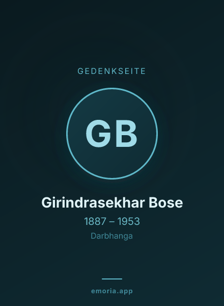 Gedenkportrait von Girindrasekhar Bose