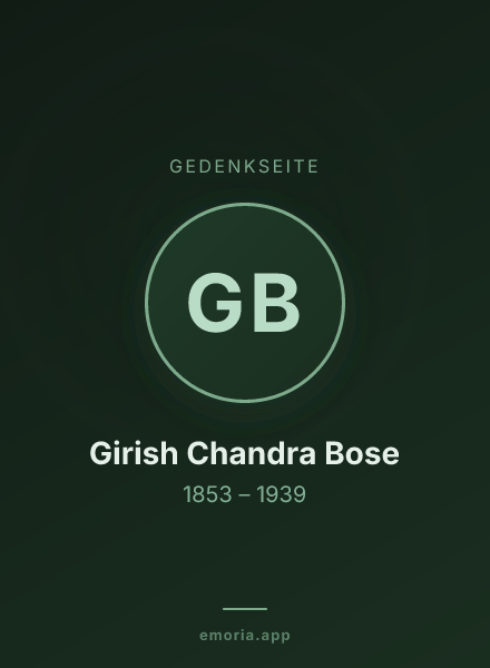 Gedenkportrait von Girish Chandra Bose