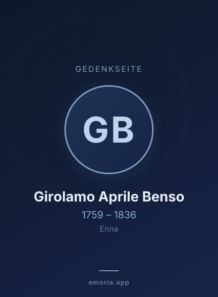 Gedenkportrait von Girolamo Aprile Benso