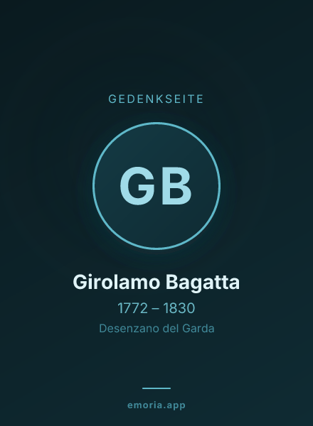 Gedenkportrait von Girolamo Bagatta