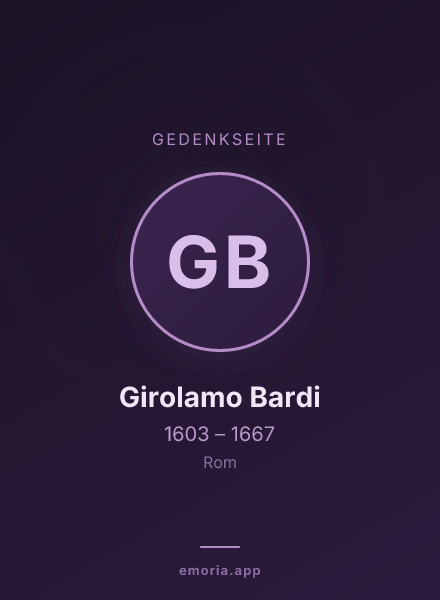 Gedenkportrait von Girolamo Bardi