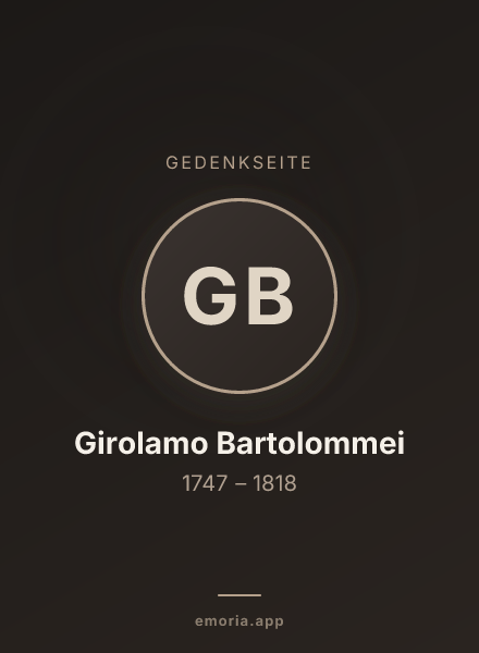 Gedenkportrait von Girolamo Bartolommei