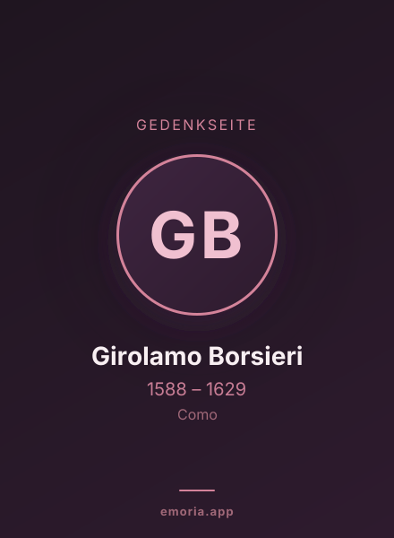 Gedenkportrait von Girolamo Borsieri