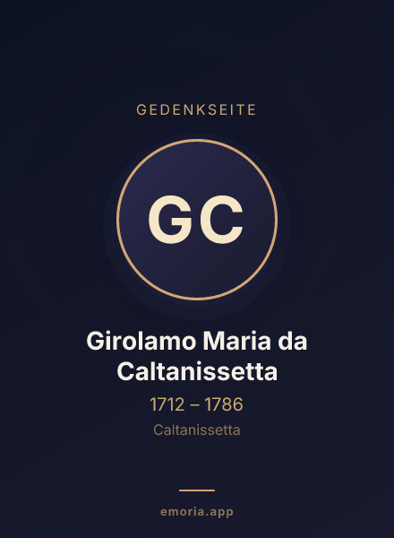 Gedenkportrait von Girolamo Maria da Caltanissetta