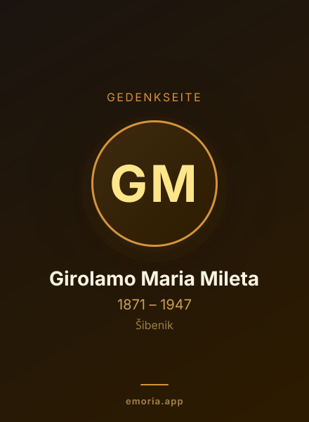 Gedenkportrait von Girolamo Maria Mileta