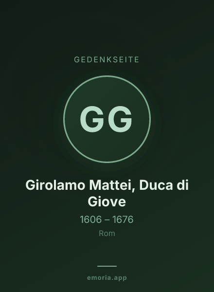 Gedenkportrait von Girolamo Mattei, Duca di Giove
