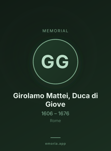 Memorial portrait of Girolamo Mattei, Duca di Giove