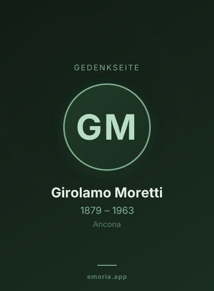 Gedenkportrait von Girolamo Moretti