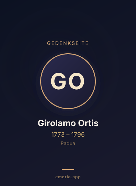 Gedenkportrait von Girolamo Ortis