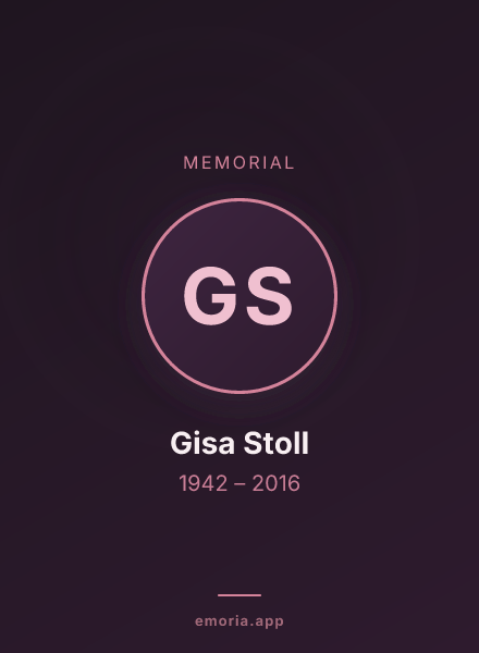 Memorial portrait of Gisa Stoll