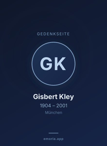 Gedenkportrait von Gisbert Kley